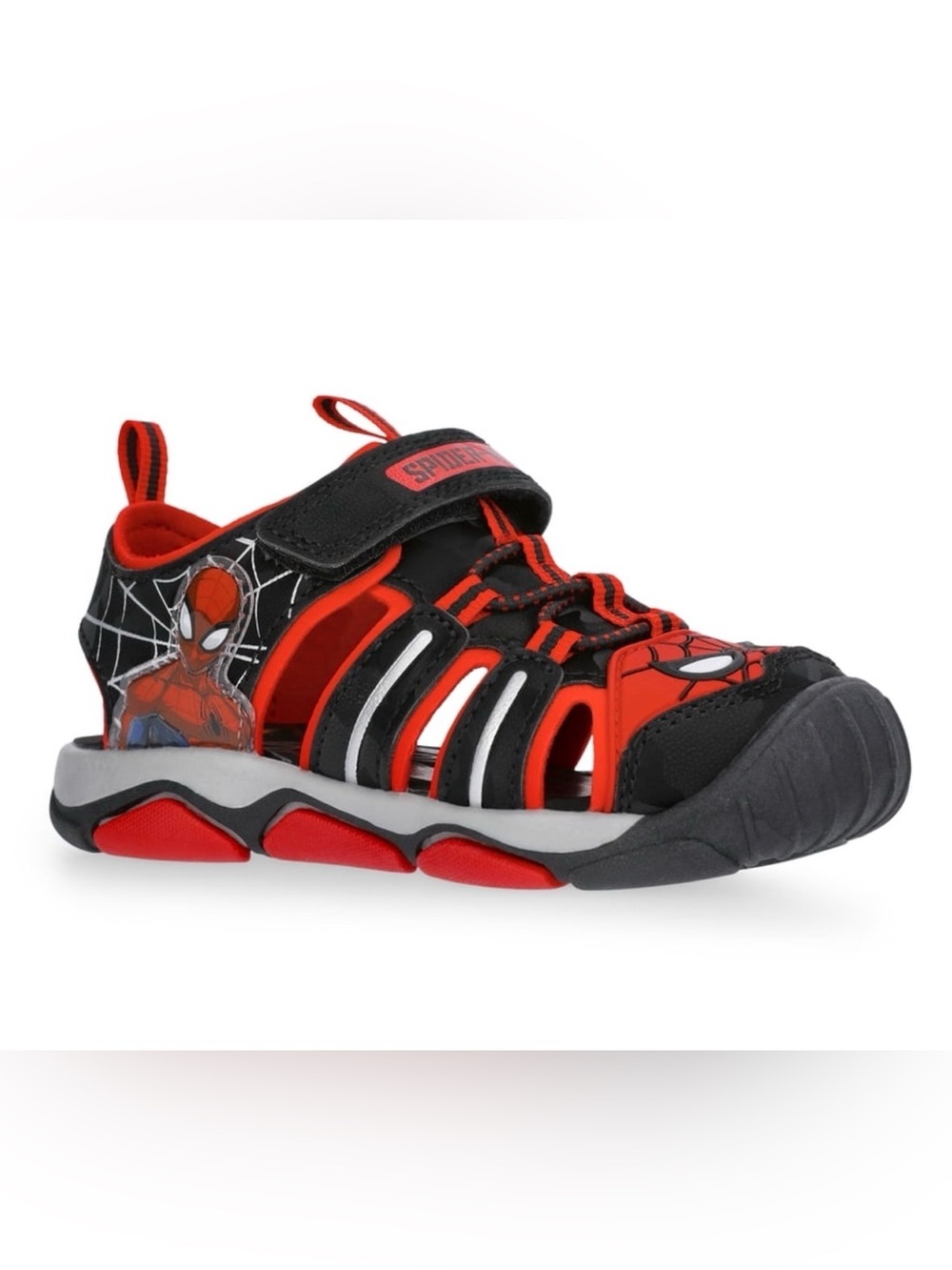 Spiderman Black & Red Kids Hook-and-Loop Sandals